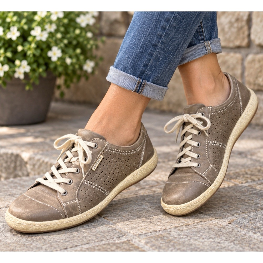 Josef Seibel Shoes Size 39 US 8 Caspian Classic Low Lace Up Sneakers Leather